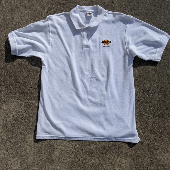 Hard Rock Cafe Other - Hard‎ Rock Cafe Las Vegas Mens Polo Shirt White
